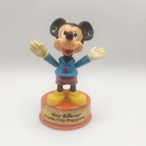 Vintage Disney Mickey Mouse Lot of 3 Toys Pencil Sharpener, Pop Up, Push Puppet - Picture 4 of 6